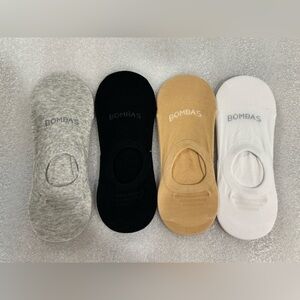 New Bombas Womens Casual Socks - Black, Gray, White, Tan Medium No Show 4 ct lot